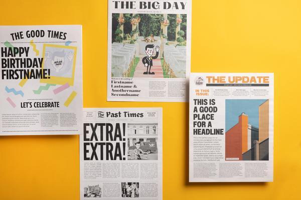 Canva templates to make your own newspaper