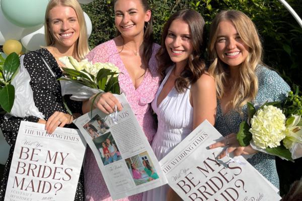 Bridesmaids proposal newspaper by Newspaper Club